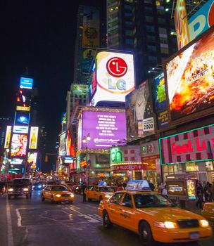 view of the famous Times Square in Manhattan, NYC