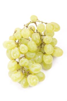 Cluster of green grapes isolated on a white background