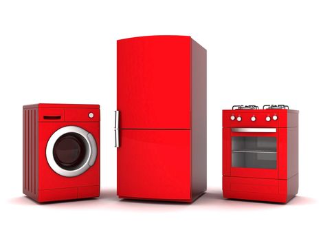 picture of household appliances on a white background