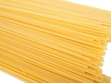 raw spaghetti isolated on white background