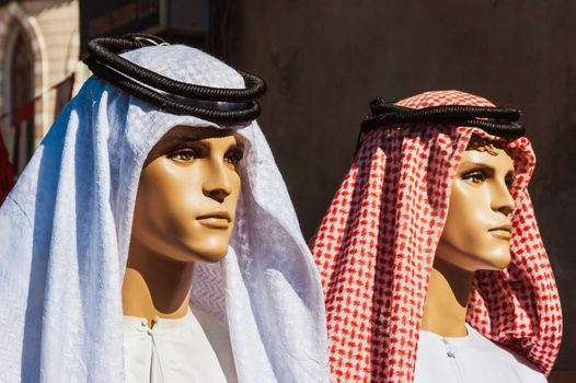 Manikin in traditional Arabic dress, Dubai United Arab Emirates