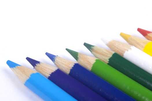 Color pencils isolated on white background