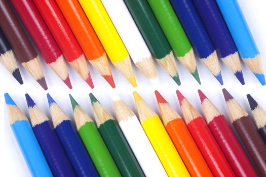 Color pencils isolated on white background