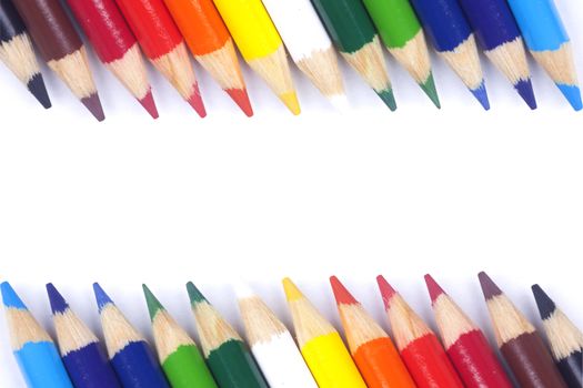 Color pencils isolated on white background