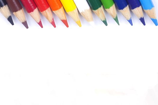 Color pencils isolated on white background