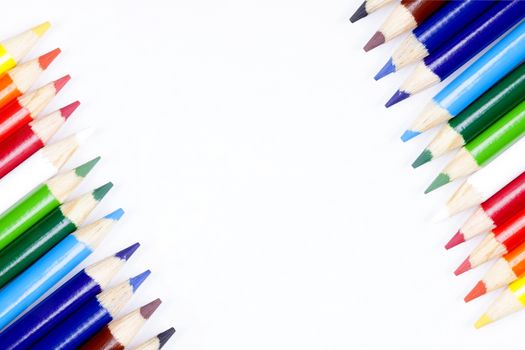 Color pencils isolated on white background