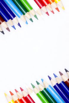 Color pencils isolated on white background