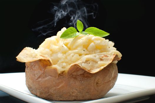 Hot oven cooked jacket potato