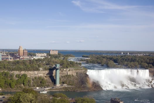 Niagara falls and Niagara river in summer time.