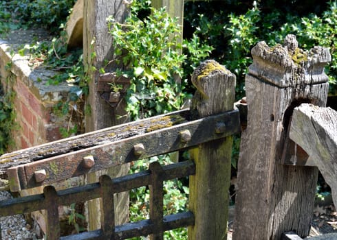 Detail of decayed church gate