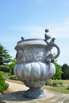 Large pot in country garden