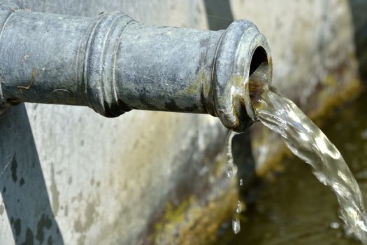 Vintage water pipe in close up