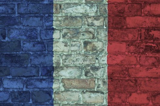 flag on France graphic on a brick background