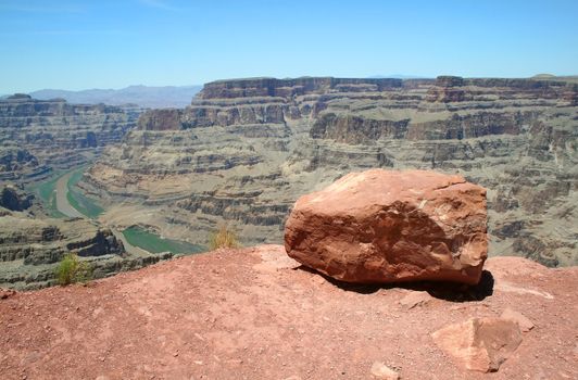 The view from Guano Point on the Grand Canyon West Rim overlooking the Colorado River.