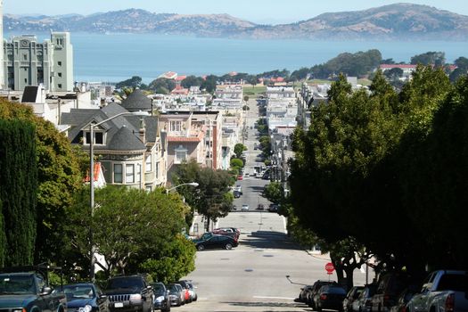 The view of San Francisco looking towards the bay area.