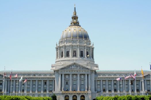 San Francisco City Hall is Beaux-Arts architecture and located in the city's civic center.