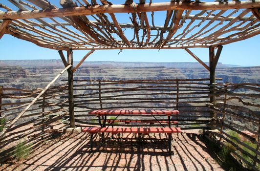 Observation shelter built by the Indians at Guano Point on the West Rim Grand Canyon.