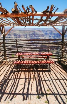 Observation shelter built by the Indians at Guano Point on the West Rim Grand Canyon.