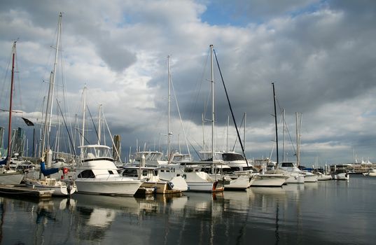 Southport Marina on the Gold Coast Australia just after sunrise.