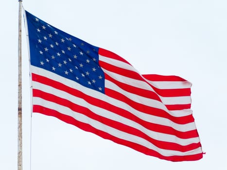 american flag flying in a light breeze