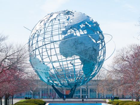 huge globe standing in Flushing Meadows in Queens, NYC