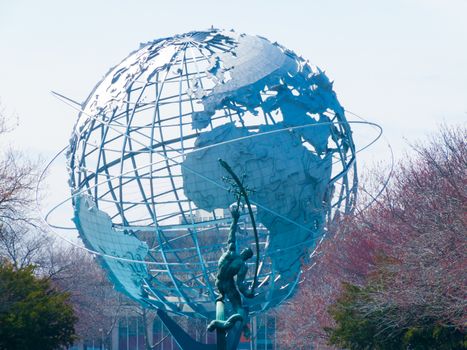 huge globe standing in Flushing Meadows in Queens, NYC