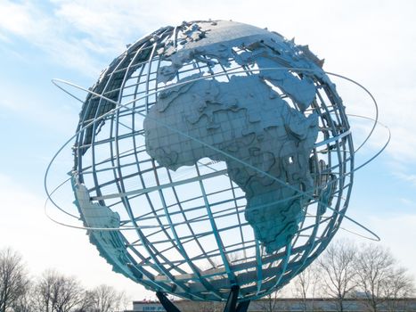 huge globe standing in Flushing Meadows in Queens, NYC