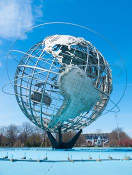 huge globe standing in Flushing Meadows in Queens, NYC