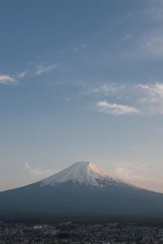 Mt Fuji with city view in twilight