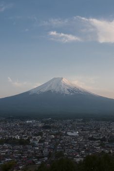 Mt Fuji with city view in twilight