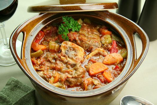 Delicious slow roasted osso bucco ready to serve.