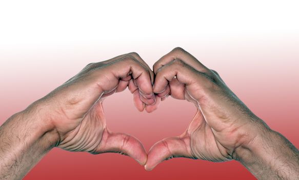 hands in the shape of a heart for love and Valentine's Day