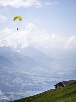 An image of a paraglider at Beatenberg Switzerland