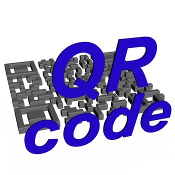 Abstract example of a three-dimensional QR code as a background