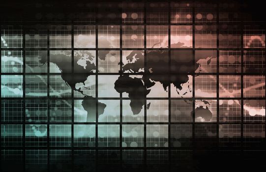 Internet Web Abstract on a Digital Background
