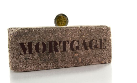 saving for home with euro and stone for martage
