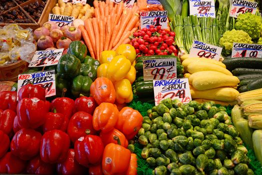 vegetable sale on a local market in seattle