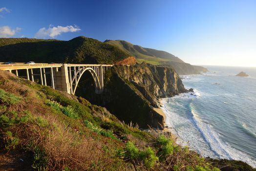 a bridge along california coastal highway one route