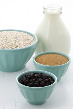 Delicious and nutritious oatmeal ingredients , the perfect healthy way to start your day.