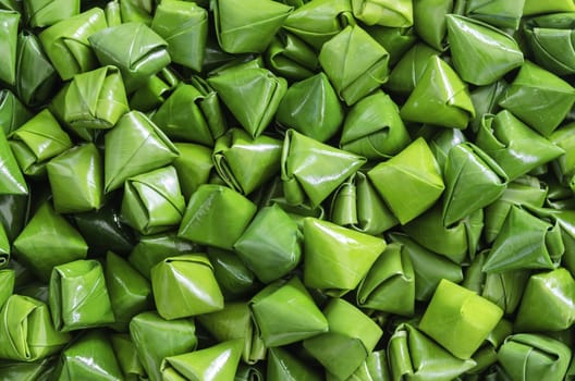 Stuffed Dough Pyramid ( dessert of thailand)