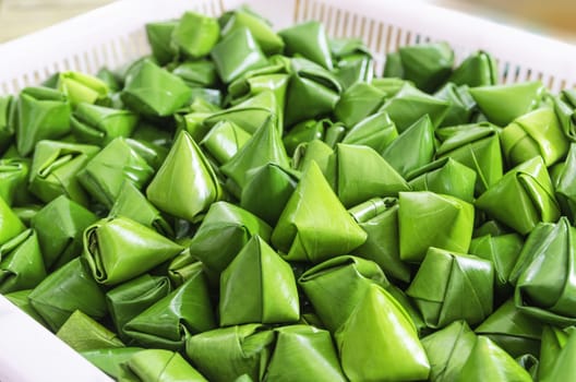 Stuffed Dough Pyramid ( dessert of thailand)