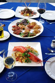 Italian cuisine dinner table, Restaurant