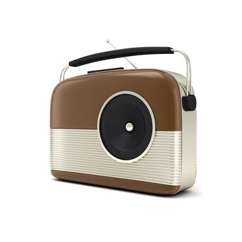 picture of retro radio on a white background