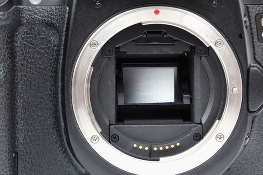 camera sensor Black digital SLR camera without lens