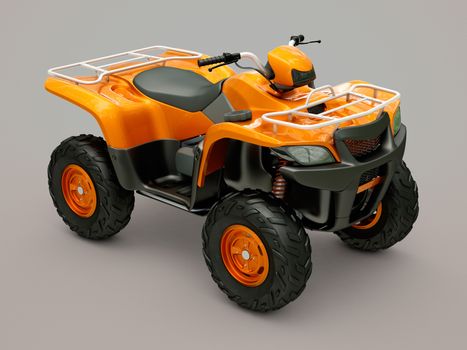 Sports quad bike on a grey background