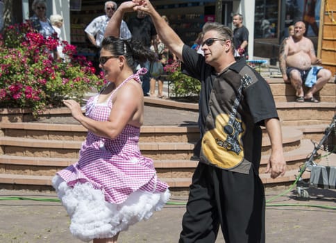 American day with dancers in Hellevoetsluis Netherlands on 21 Juli 2013
