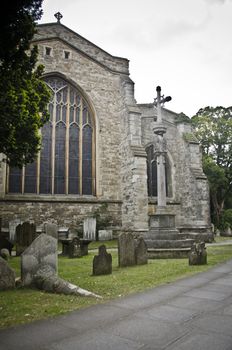 All Saint's church in Maidstone with the memorial and large window