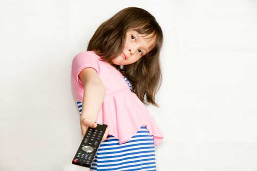 Asian child with remote control