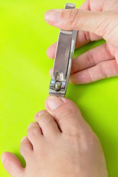 cutting your toenails concept