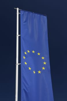 The flag of European Union with golden stars